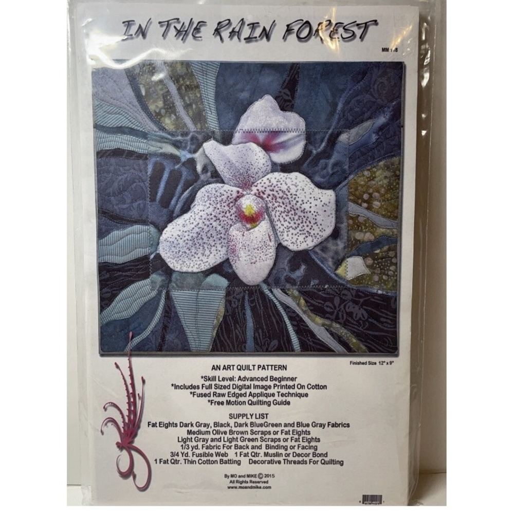 MO and MIKE In The Rain Forest Art Quilt Pattern MM118 Orchid Design NEW